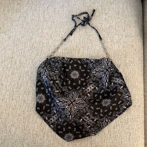 Black and White Bandana Print Halter Top